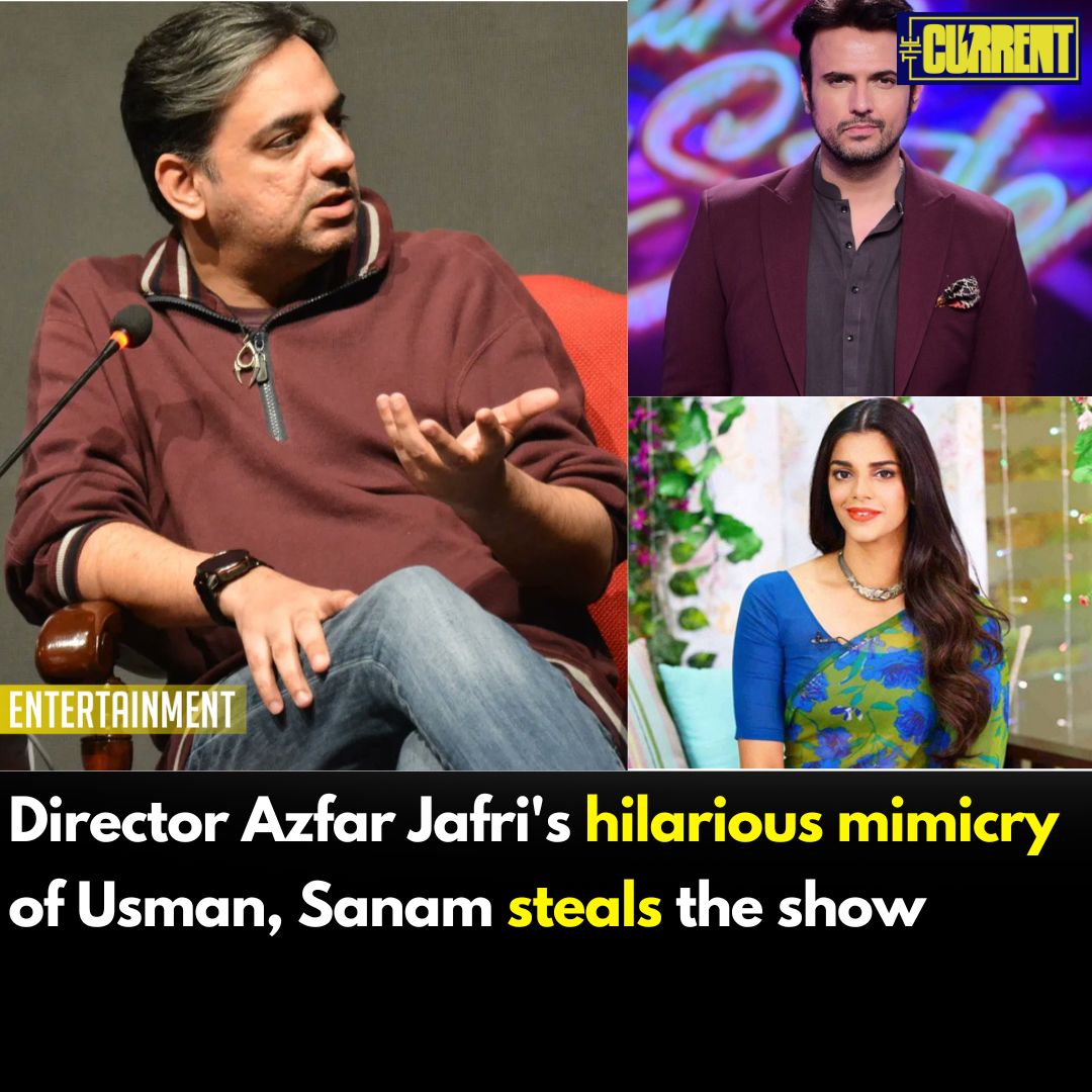 TheCurrentPK's tweet image. Actors Sanam Saeed and Usman Mukhtar’s recent interview on Hum News with director Azfar Jafri had everyone laughing. 

 Read more:thecurrent.pk/director-azfar… 
 
#azfarjafri #umroayyar #mimicry #sanamsaeed #usmamukhtar #ayyaro #HUMnews #director #films #eid #cinema #VFX