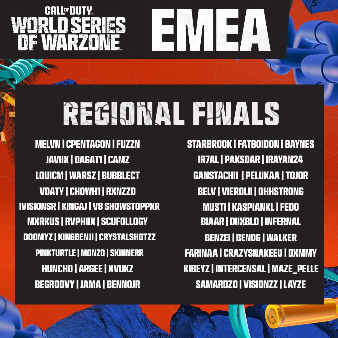 The 40 teams competing today 💪

EMEA Finals start today at 6p BST 🔥