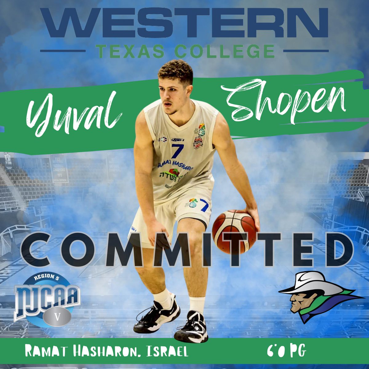 Yuval_Shopen's tweet photo. I am thrilled to announce that I have committed to playing for Western Texas College! 
Can't wait to start! Let's get it going
@JUCOadvocate @Coach__Hardy @yuval59 https://t.co/K2LiDYP5mg