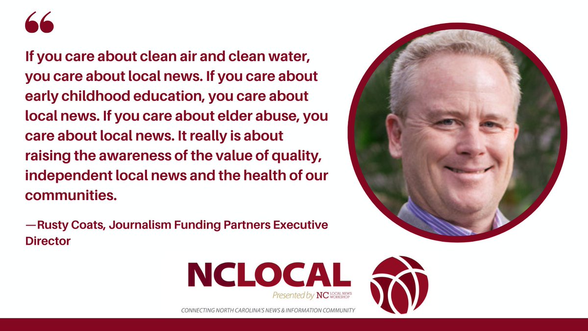 NC Local News Workshop (@ncnewsworks) on Twitter photo This week, #NCLocal chats with <a href="/JournalismFP/">Journalism Funding Partners</a>’s Rusty Coats about their new study on philanthropy & local news, & the matchmaking work they do between family funders and news outlets. JFP has facilitated $2M+ for NC! Read & subscribe: us17.campaign-archive.com/?u=48daec75309… This week, #NCLocal chats with <a href="/JournalismFP/">Journalism Funding Partners</a>’s Rusty Coats about their new study on philanthropy & local news, & the matchmaking work they do between family funders and news outlets. JFP has facilitated $2M+ for NC! Read & subscribe: us17.campaign-archive.com/?u=48daec75309…