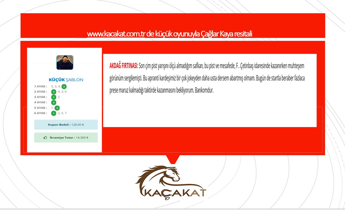 kacakat's tweet photo. Çok güzel bir kurguyla 14,300 lira veren Ankara 2.Altılı Ganyanı sitemiz https://t.co/WhYl6X0b7Y de Çağlar Kaya imzasıyla🧿🏇 @kemaldemircan12 @aliulupinar26 @tekinBrave https://t.co/BkTP8zrAkE