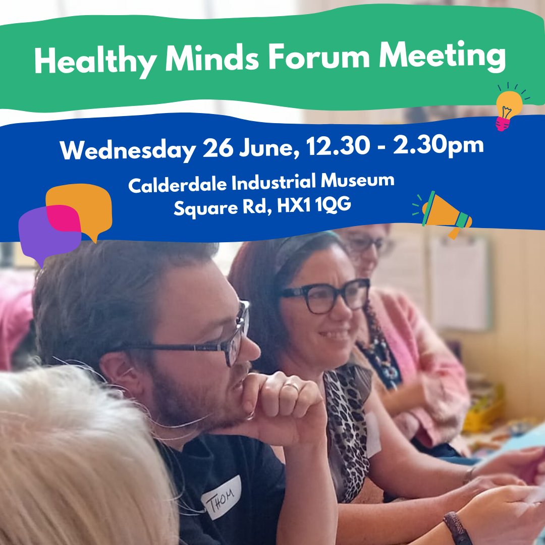 Healthy Minds (@healthymindscw) on Twitter photo It's almost time for our next Forum meeting!
Our Healthy Minds Forum is a creative and collaborative space to contribute to positive change in mental health in Calderdale and beyond!
Wednesday 26 June, 12.30 - 2.30 pm
<a href="/CaldIndusMuseum/">Calderdale Industrial Museum</a>
👉eventbrite.com/cc/healthy-min… It's almost time for our next Forum meeting!
Our Healthy Minds Forum is a creative and collaborative space to contribute to positive change in mental health in Calderdale and beyond!
Wednesday 26 June, 12.30 - 2.30 pm
<a href="/CaldIndusMuseum/">Calderdale Industrial Museum</a>
👉eventbrite.com/cc/healthy-min…