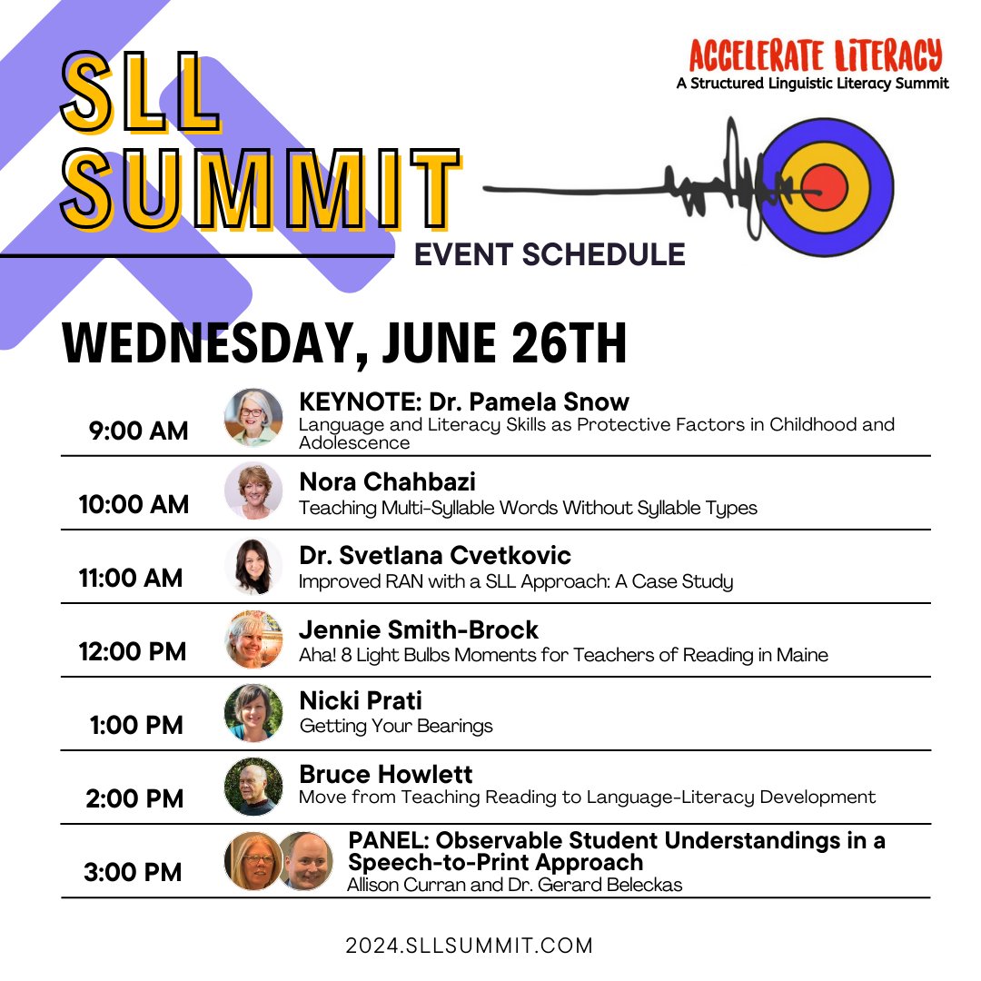 EBLIreads's tweet photo. π Coming up: Wednesday, June 26th SLL Summit schedule!
The line up is packed with great sessions, including Nora Chahbazi's at 10am!
Register here! π https://t.co/HnjNm7cPqy
#SLL #SLLSummit #AccelerateLiteracy https://t.co/UaiplE5ZLn