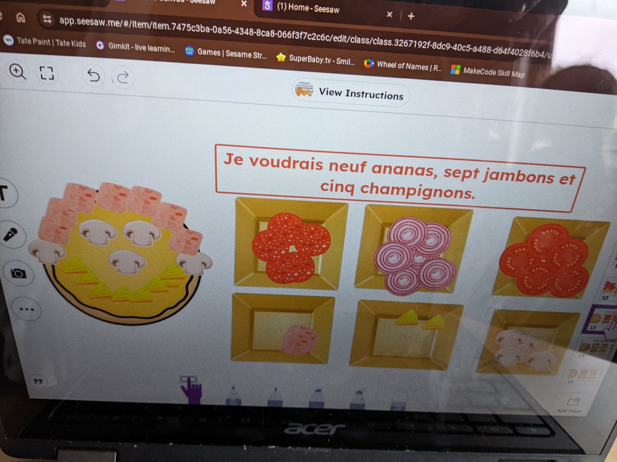 LeslieMylene's tweet photo. I have been learning to use @Seesaw this year. Really enjoyed making  this interactive pizza task, which learners completed. #MFLtwitterati https://t.co/GKsFDQAkYq