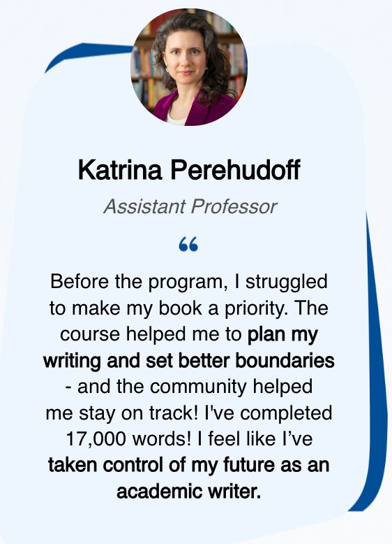 drnicolejanz's tweet image. Witnessing professor @KatPerehudoff thrive in our 90-day writing journey has been incredible. Join us and turn your writing aspirations into achievements! ✍️ #WritingProgram