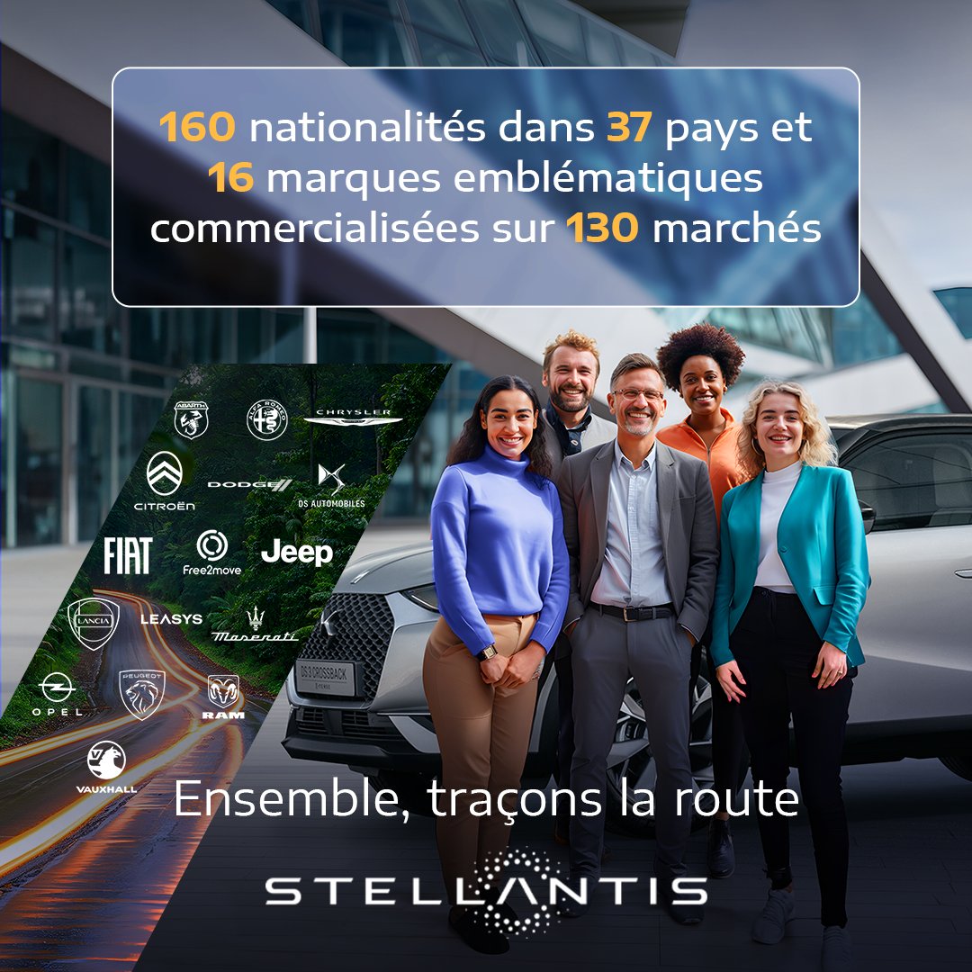 StellantisFR's tweet image. Notre engagement en faveur de la diversité et de l’inclusion est ancré dans notre ADN, où la communauté #Stellantis rassemble 160 nationalités à travers six régions du monde, riche de leurs perspectives et expériences uniques : stellantis.com/fr/responsabil… #StellantisDareForward #RSE