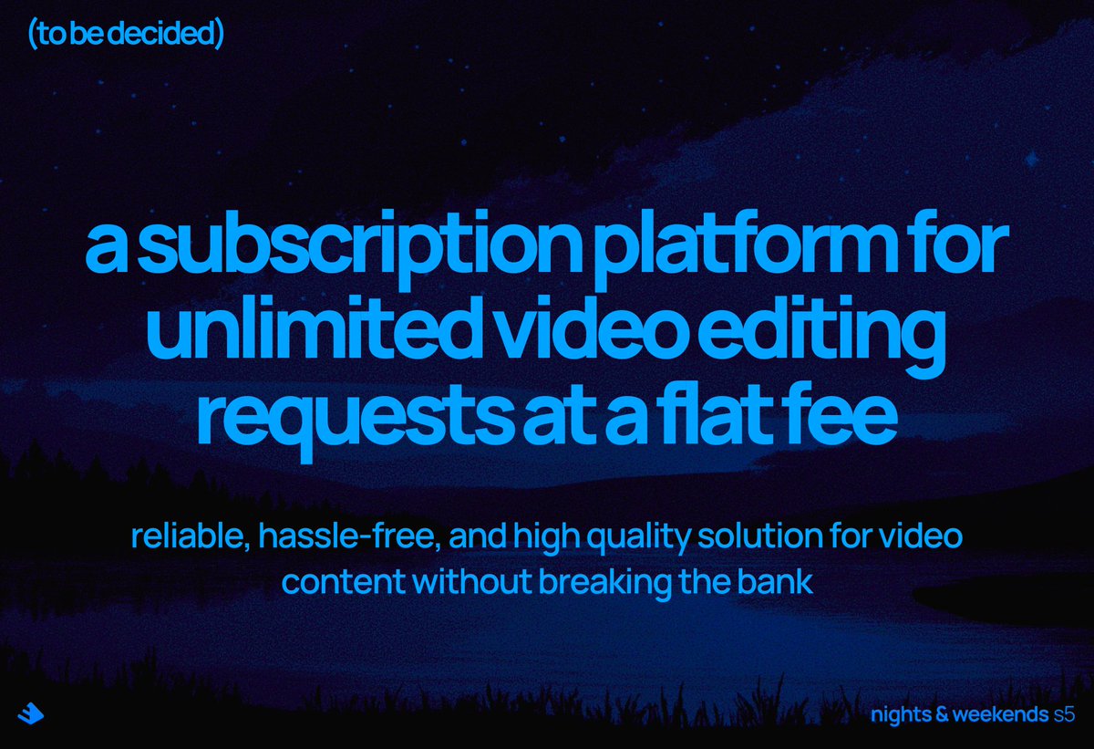 had this idea since covid + lockdown happened but never took action. 

i know this kinda subscription service exists already, but no harm done attempting to create my own one anyway. 

no matter what happens, i will have a lesson to learn. 

<a href="/_buildspace/">buildspace</a> <a href="/_nightsweekends/">nights & weekends</a>