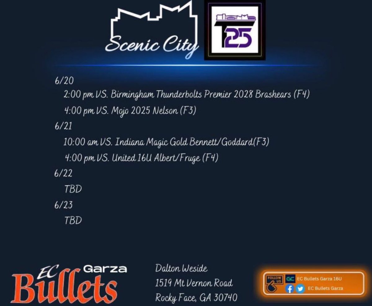 Come see @BulletsGarza in T25 at Scenic City!!