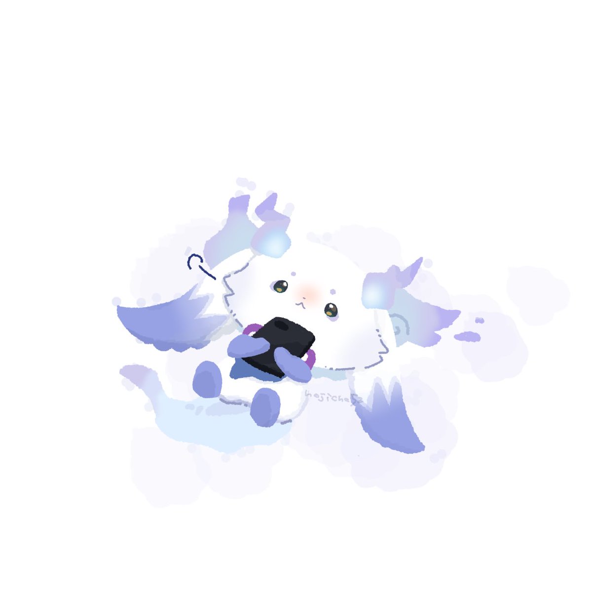 スマホのちょっと休憩 #るんるんびじちかん 」|ほうじ茶のイラスト