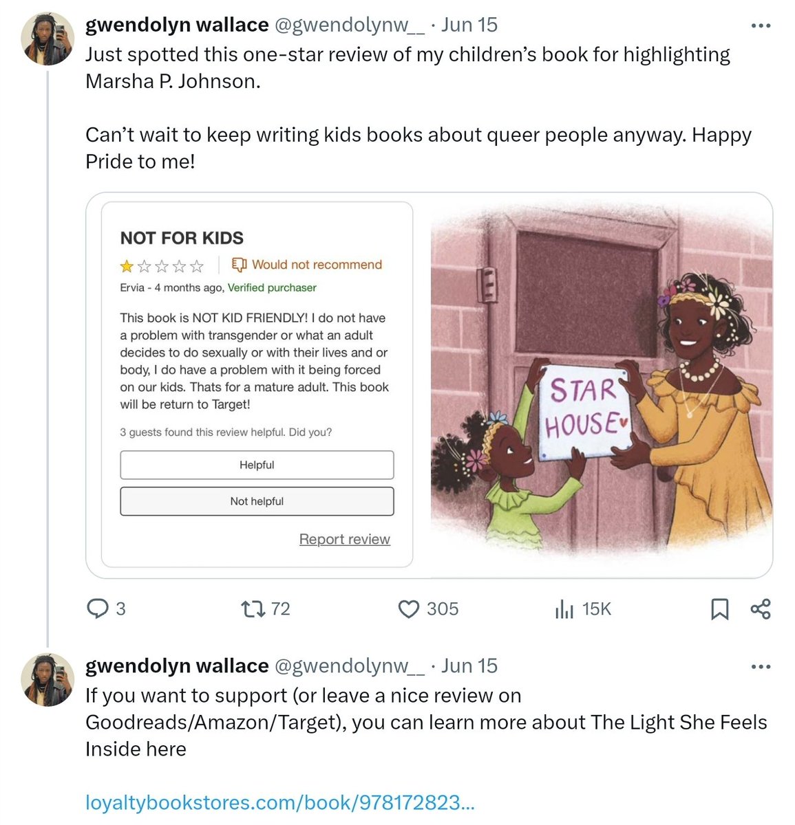 FredSargeant's tweet photo. Just spotted this gaslighting and fluffing bit of self-promotion by a self described "public historian" and Hamas terrorism supporter @gwendolynw__
I'm going to go out on a limb here and surmise that Wallace left out how the "house" in STAR House was a term from the time used for brothels or that the Mafiosi, "Dirty" Mike Umbers, who rented the squalid, "garbage strewn" (term from Village Voice July 1971 reporting) apartment in a rundown tenement lacking utilities or water to Malcolm Michaels, drag name Marsha Johnson, or "Mikey" as he preferred to be called throughout his life, also ran a successful "house" for straight customers. Umbers was also something of a mentor to Mikey and his accomplice Rae "Sylvia" Rivera and their fledgling pimping operation for gay youth. Coincidentally, Dirty Mike ran an illegal boy porn film studio nextdoor to the STAR flop apartment - how convenient. In STAR House the kids found plenty of alcohol and drugs, and Rivera bragged about teaching the kids to steal food when not turning tricks in the 42nd Street area prostitution operation run by Carlo Gambino associate "Matty the Horse" Ianniello. Wallace also likely left out the overdose death at the "house" during its brief 8 month run. STAR HOUSE never registered as a homeless gay youth services provider with the City of New York - go figure.
This is what queer grooming looks like, folks. I know what sort of review a promoter of a child sex-trafficking operation deserves.
#PrideMonthSelfPromotion #Gaslighting #QueerFiction
https://t.co/L9MfpPisri
https://t.co/J2Nya33CpI