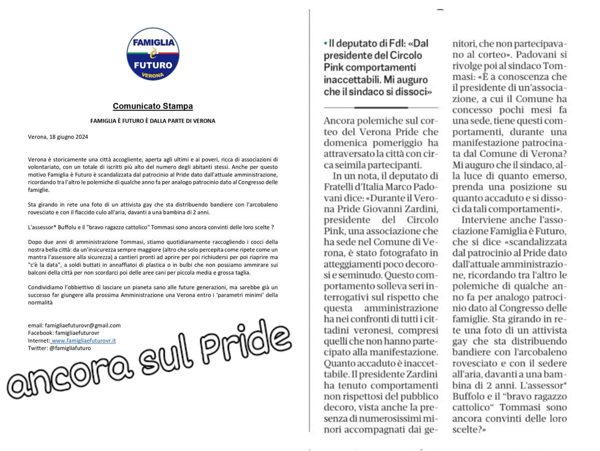 FamigliaFuturo's tweet image. L'ennesimo episodio di vile esibizionismo! I diritti civili propagandati ma in realtà si tratta di civilrightswashing: tante parole ma nei fatti inciviltà!
#FamigliaèFuturo #pride #civilrightswashing