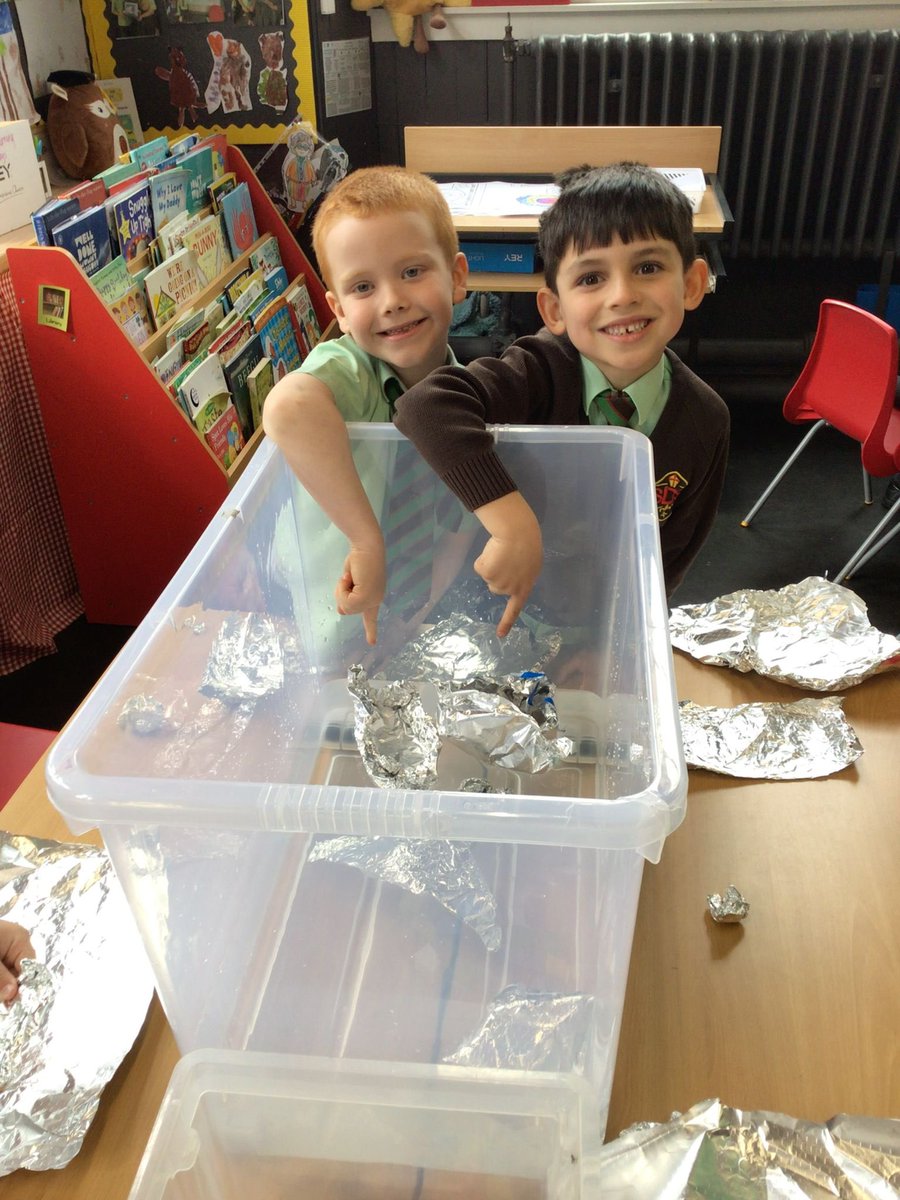 St_Denis_PS's tweet photo. Primary 1 have been learning all about Moses during RE. We created Moses baskets using foil and carried out an experiment to find out which ones floated. The boys and girls used cubes to make the baskets heavier and harder to keep afloat. Great work, P1 🙏🏻 https://t.co/qPSqqxd9oF