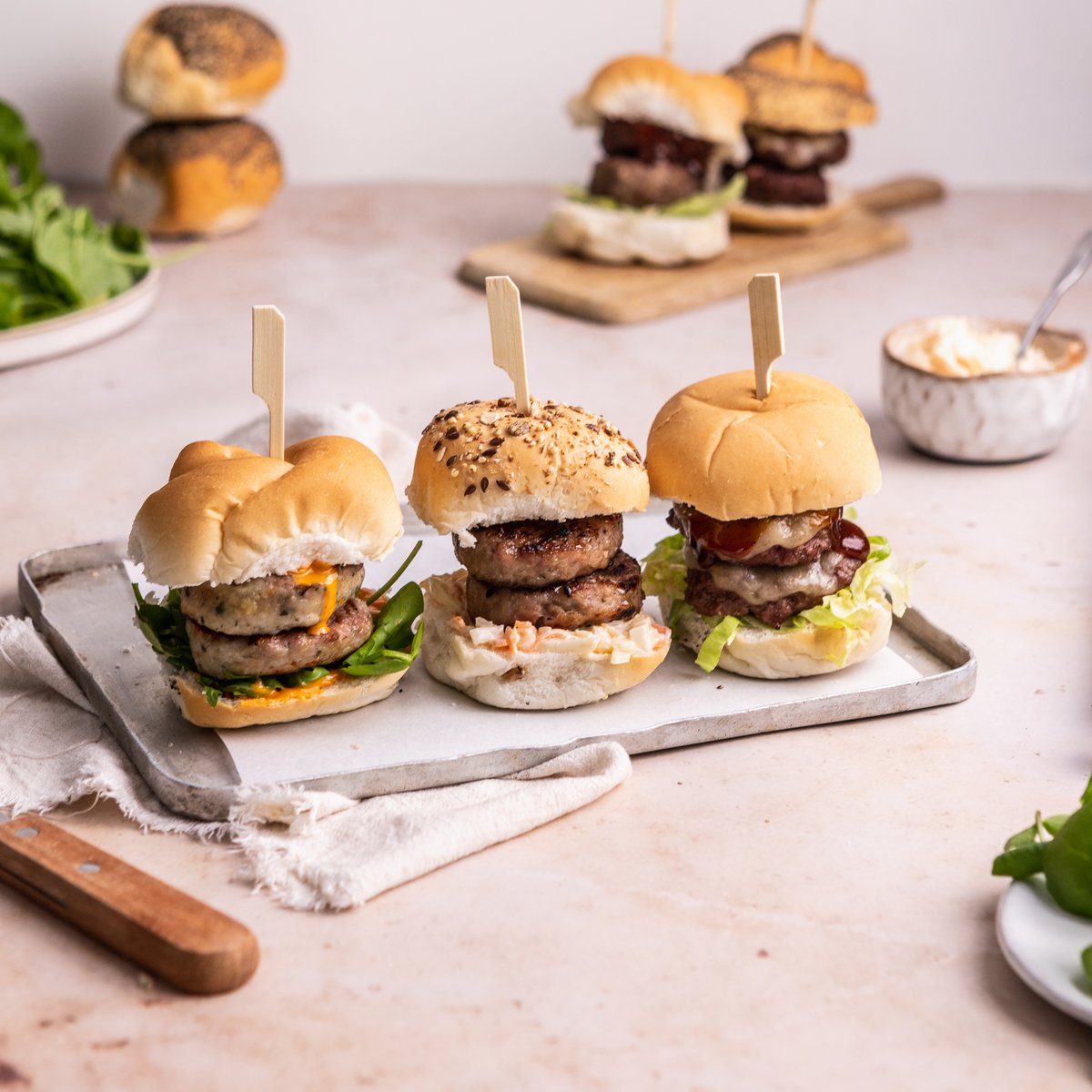 Forget crisps, popcorn and sweets...sliders are making the final squad today!

Our Mini Burgers are now available <a href="/asda/">Asda</a>! 👏🏻🥳🍔

One pack, THREE mouthwatering mini burgers: Chicken Italia, Pork &amp; Apple, and Steak &amp; Butter.