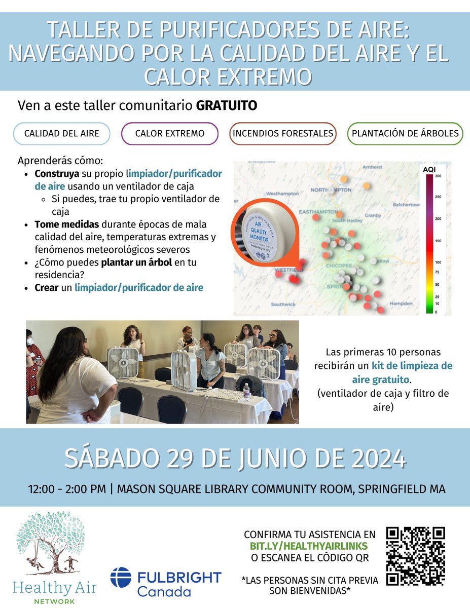 I am hosting a free event on navigating community air quality and extreme heat on Saturday, June 29th, at Mason Square Library, Springfield, MA. 🌫️☀️

Everyone is welcome to attend!