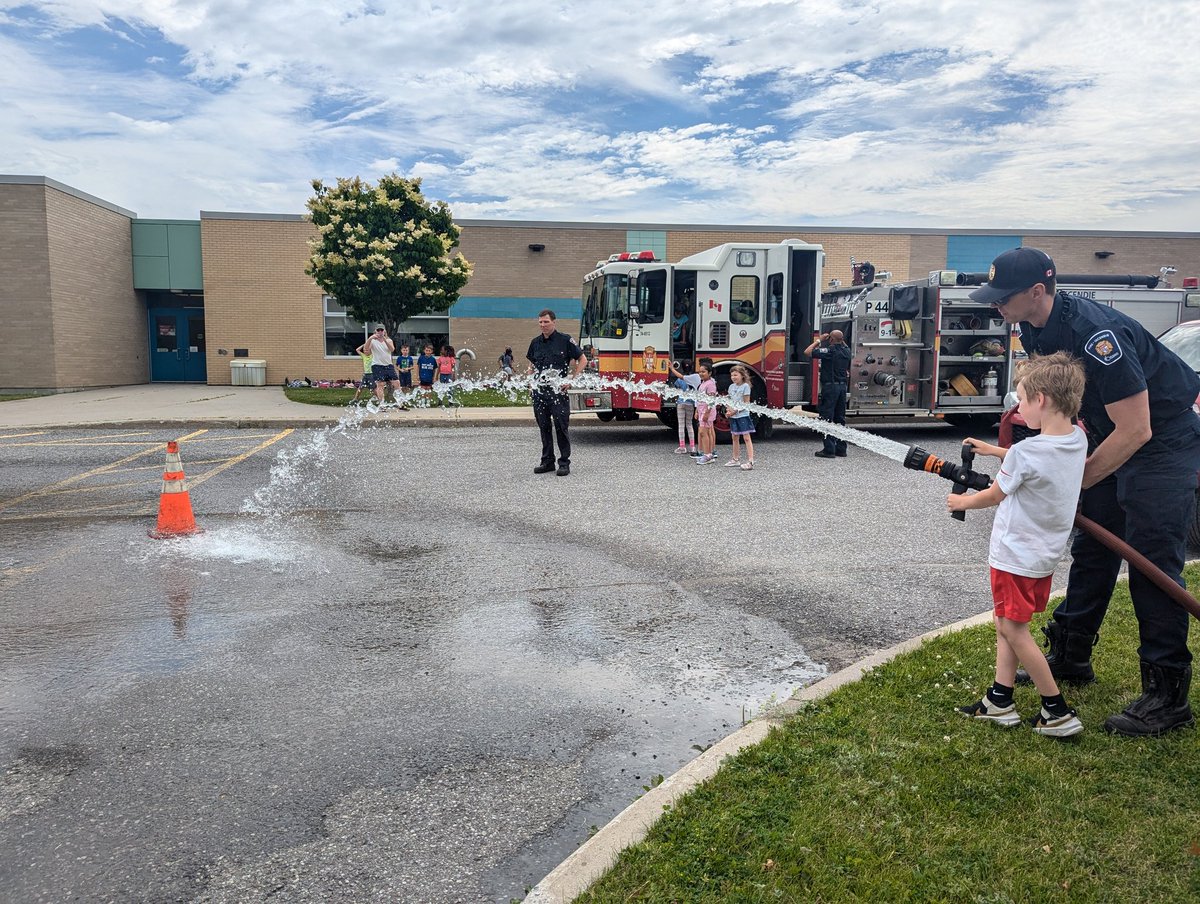 BEST day ever! Grade ones <a href="/StEmilyOCSB/">St. Emily School</a> got a visit from officer Richard and station#44 <a href="/OttFire/">Ottawa Fire Services</a>  today. We learned about fire safety and the importance of using our senses! We even got to explore the truck and ...the best part ...target practice with the firehose! <a href="/OttCatholicSB/">Ottawa Catholic School Board</a>