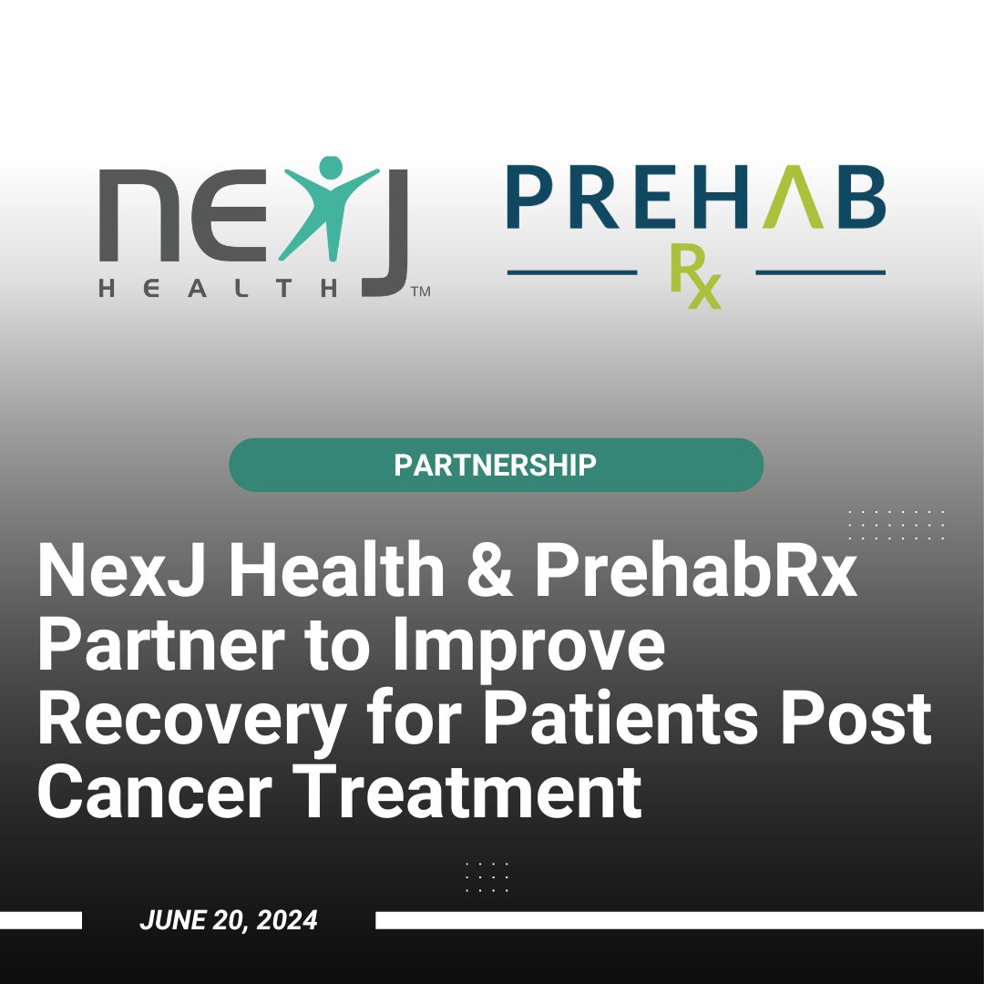 NexJHealth's tweet photo. NexJ Health and PrehabRx are proud to announce a strategic partnership for the advancement of cancer care. This partnership aims to develop and deliver digital journeys to support individuals affected by cancer. Find out more here: https://t.co/6bw2fZmLuq
#PrehabRx #CancerCare https://t.co/t0BPdiXn9Q