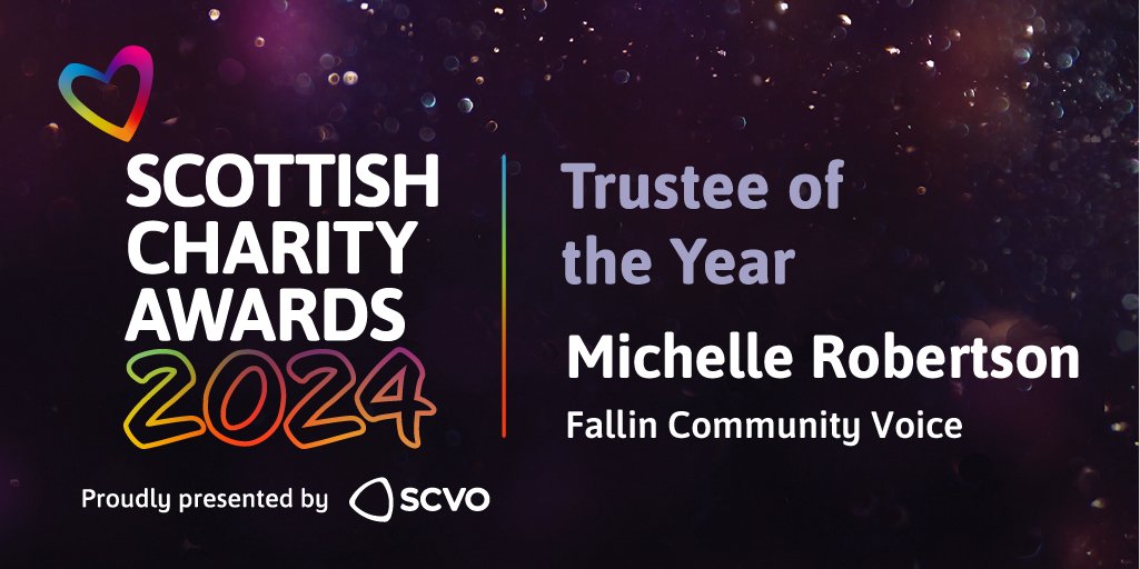 And our #ScotCharityAwards Trustee of the Year award goes to… Michelle Robertson @FallinVoice! Congratulations! 🏆 🎉