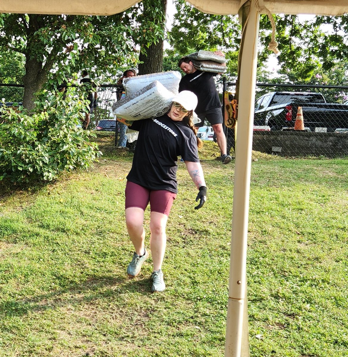 FirstStepsNash's tweet image. How do you get 8 palettes of donated rubber mulch into First Steps’ playground? You welcome @bridgestone employees to make it happen. Thank you for enduring the heat to give children a safe place to play! #WhatReallyMatters #Bridgestone