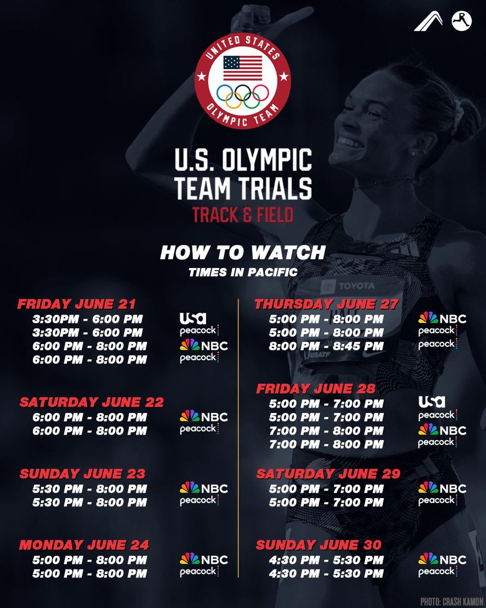 runnerspace's tweet image. #Tracktown24 is here!

What &amp;amp; when to watch over the course of the next week &amp;amp; a half!

📰 ➡️ buff.ly/4cwc2tw