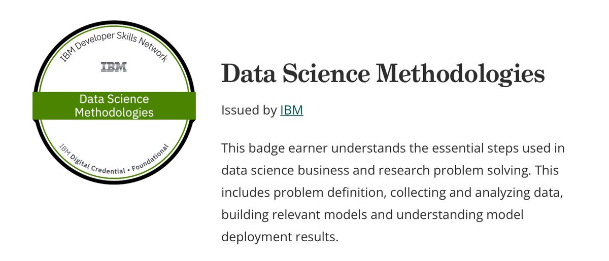 JakeBrono46's tweet image. Earned a new certificate &amp;amp; badge today through IBM

#datascience #datasciencemethodology #computerscience #ibm