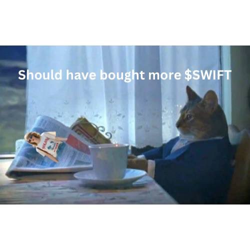 GlennGDubb's tweet photo. @davidgokhshtein #solanasummer Alpha is team $swift!  100% CTO to 10 m mc and ready to run it back and beyond! Don’t be this Cat….
CA
7ACrQshyNAULRWqZD7tQWpvUqV4pnpeRALoafXfsZVQa https://t.co/oT3wcRFINT