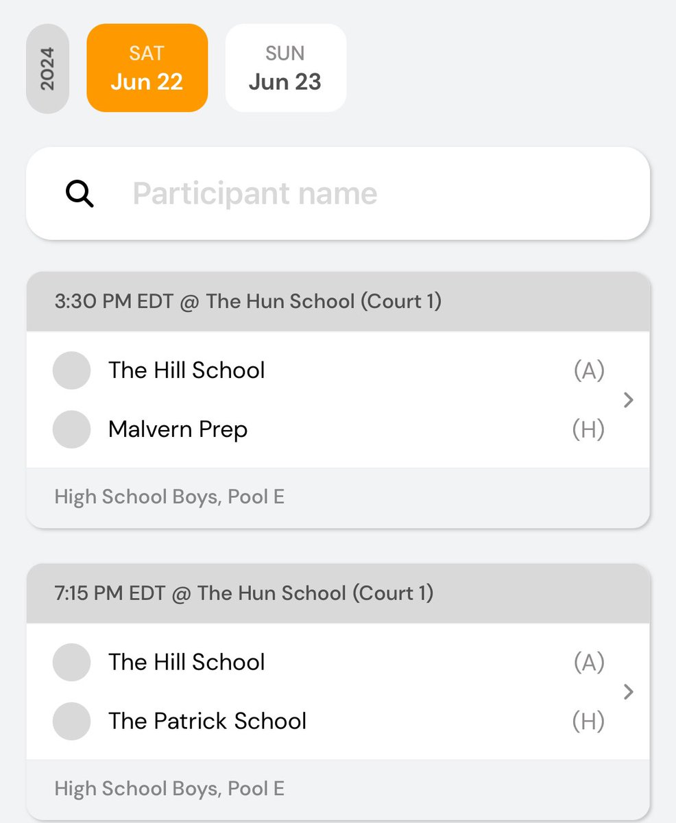 ABrndjar14's tweet image. Schedule for this weekend at the Mid-Atlantic Independent School Showcase at The Hun School