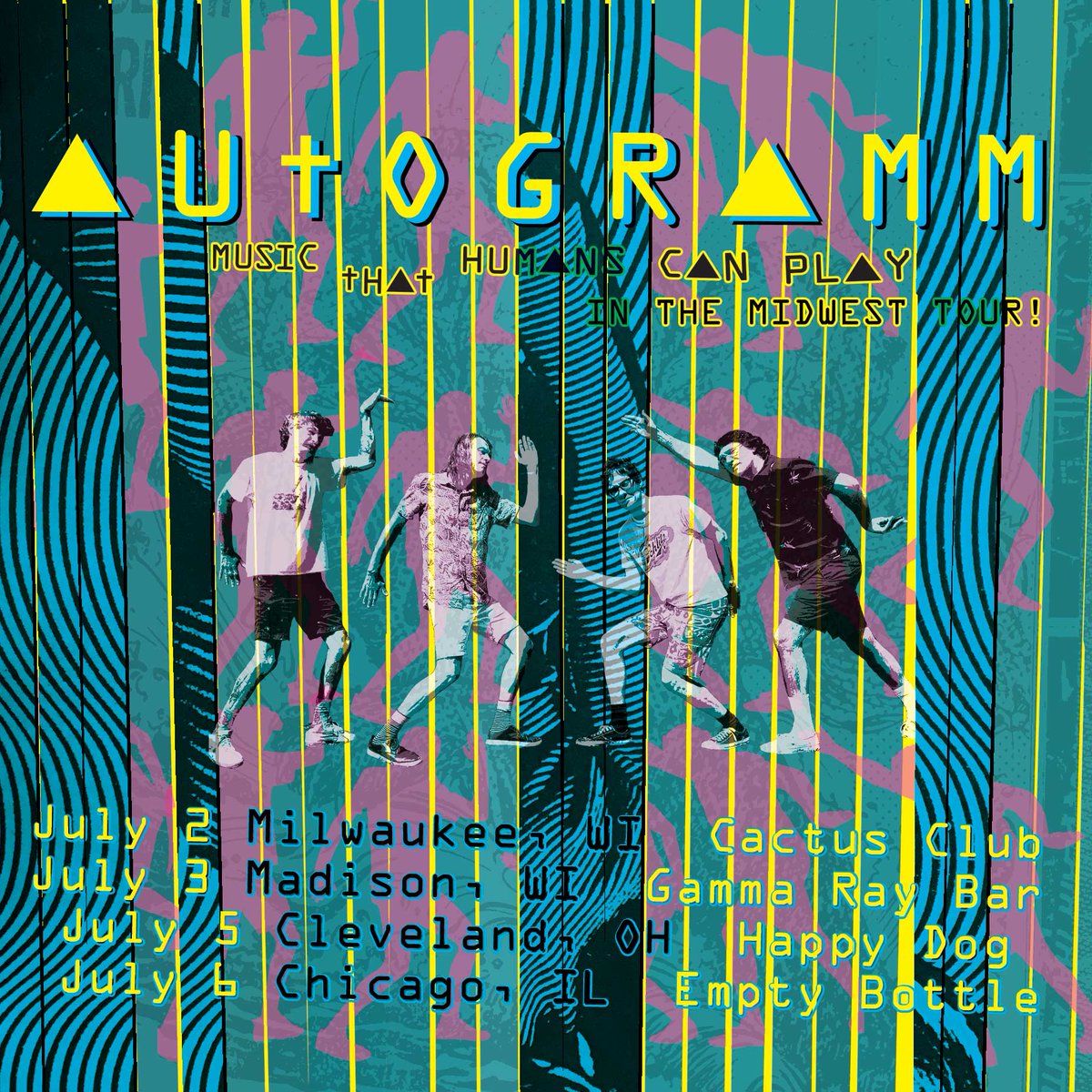 Autogramm (@autogrammband) on Twitter photo Don't miss our upcoming Midwest tour dates! <a href="/StompRecords/">Stomp Records</a>
Tue July 2 MILWAUKEE – CACTUS CLUB
Wed July 3 MADISON – GAMMA RAY
Fri July 5 CLEVELAND – HAPPY DOG
Sat July 6 CHICAGO – EMPTY BOTTLE Don't miss our upcoming Midwest tour dates! <a href="/StompRecords/">Stomp Records</a>
Tue July 2 MILWAUKEE – CACTUS CLUB
Wed July 3 MADISON – GAMMA RAY
Fri July 5 CLEVELAND – HAPPY DOG
Sat July 6 CHICAGO – EMPTY BOTTLE