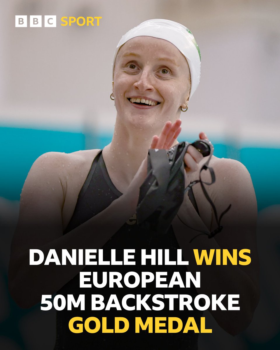 BBC SPORT NI (@bbcsportni) on Twitter photo EUROPEAN CHAMPION!
Danielle Hill becomes the first Irish swimmer to win a long course gold medal in 27 years at the European Aquatics Championships in Belgrade 🥇
#BBCSwimming EUROPEAN CHAMPION!
Danielle Hill becomes the first Irish swimmer to win a long course gold medal in 27 years at the European Aquatics Championships in Belgrade 🥇
#BBCSwimming