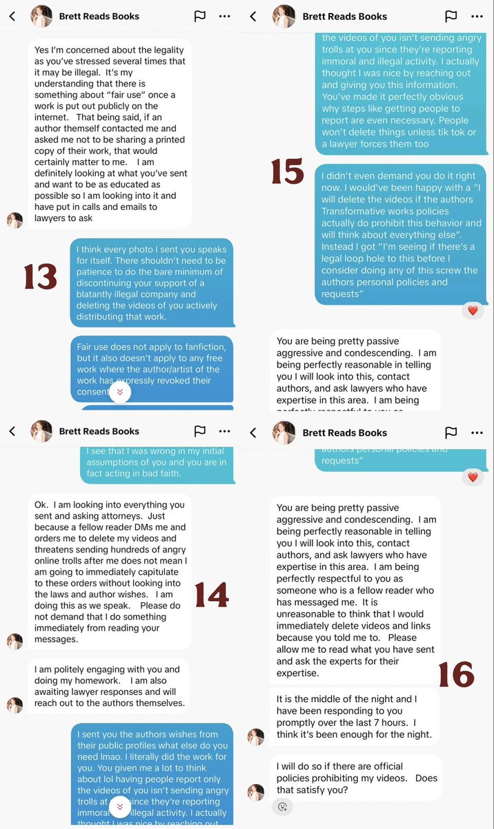 If you weren’t mad enough already about that Brett girl selling fanfiction on tiktok I’ve got what you need.

// Thread of messages that were sent to me, convo happened two days ago.