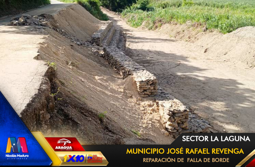 🚧📷 Avanzan la recuperación vial de Falla de borde en la vía de quebrada seca en el sector la Laguna, Municipio #Revenga 🚧
✅ Construcción de Muro de Gavión
#AraguaReverdece
#VenezuelaEsPoesíaMundial
<a href="/NicolasMaduro/">Nicolás Maduro</a> <a href="/Soykarinacarpio/">Karina Carpio</a> <a href="/VTVcanal8/">VTV CANAL 8</a> @_Vpsops
