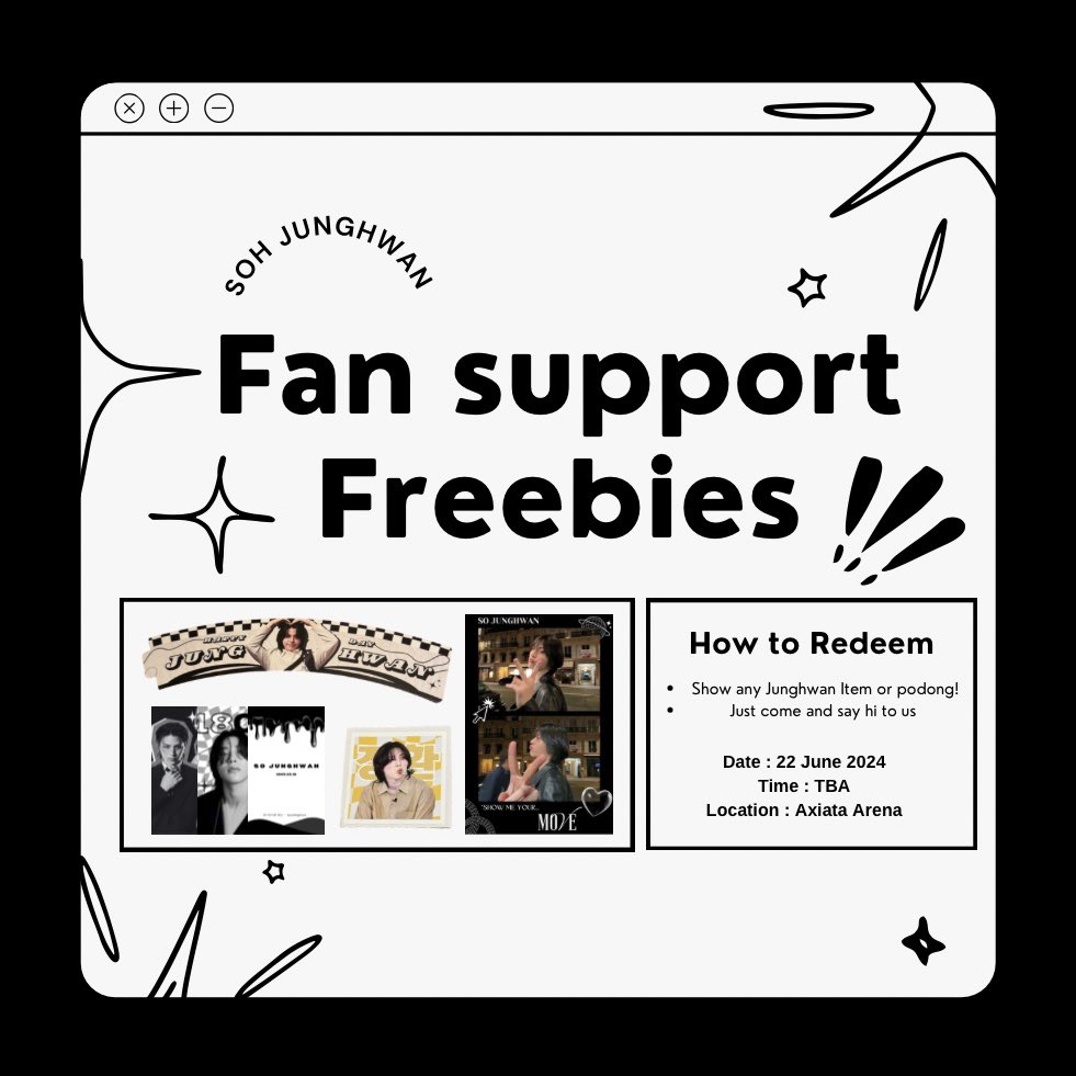 Hi Teumes!!

We will be giving out our remaining junghwan fan cafes freebies during reboot tour in Kuala Lumpur! Do come and collect it☺️

📆 22 June 2024
🕛 TBA
📍 Axiata Arena

* Just come and say hi☺️

See you there😍

#TREASUREinKL 
#TREASURE_REBOOT_IN_KUALALUMPUR
#REBOOTinKL
