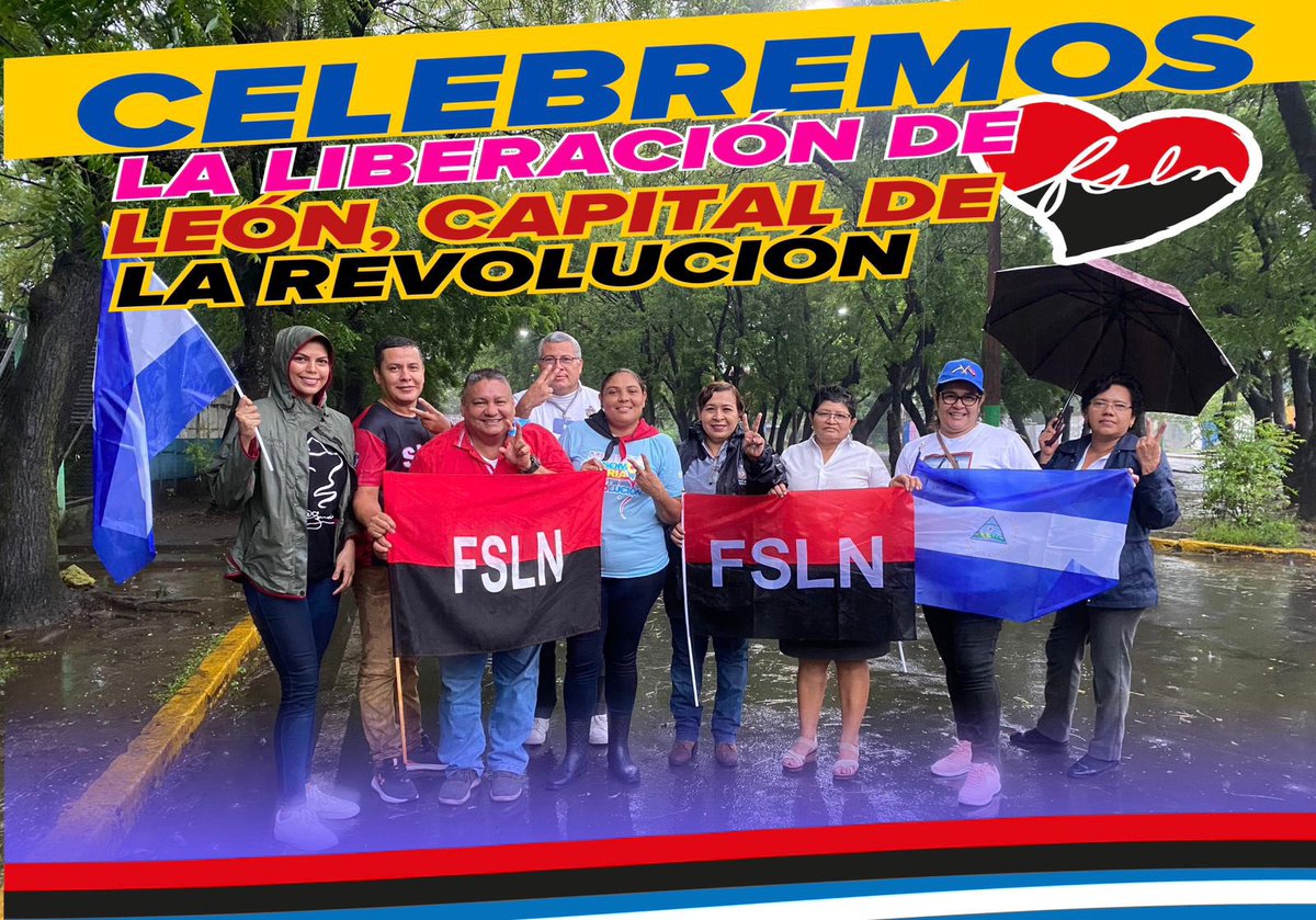 UVDENISILVA's tweet photo. Seguimos firmes, con el Comandante Daniel Ortega y la Cra. Rosario seguimos en victorias. ❤️🖤✌🏻
Militancia sandinista participa en Diana; "LEÓN FARO DE LUZ PARA RECORRER VICTORIOSAMENTE LAS
RUTAS DE LIBERACION!

 #UVDenisSilva
#4519LaPatriaLaRevolución https://t.co/IdJb9i2gNr