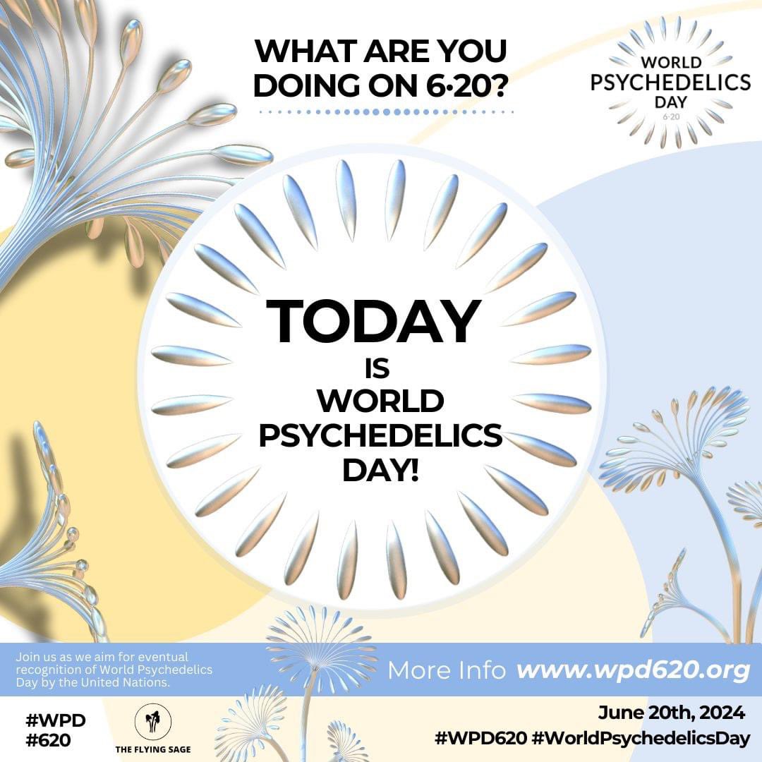 PsychedelicsDay's tweet photo. 🎉🎉🎉 TODAY is WORLD PSYCHEDELICS DAY! 🎉🎉

Show your support as we aim for UN recognition by endorsing WPD on our website: https://t.co/4xCyeEbC7O

#wpd620 #worldpsychedelicsday https://t.co/GzjuKG5cyg