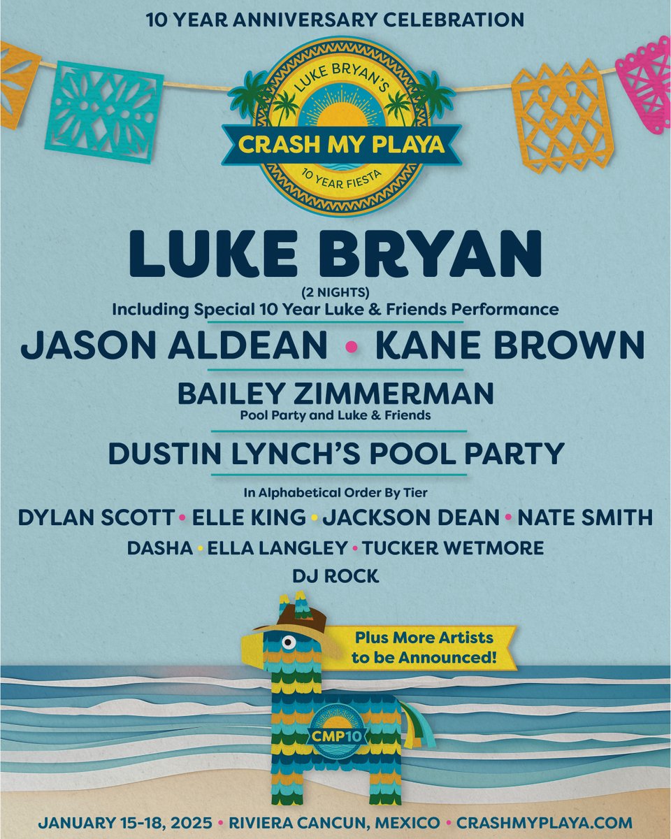 Dustin Lynch (@dustinlynch) on Twitter photo DECADE OF PLAYA DEBAUCHERY 🎉 🌴💦 🏴☠️ YEAR 10 PIRATES, <a href="/crashmyplaya/">Crash My Playa</a> you already know we’re coming back, and we’re gearing up for the most epic pool party yet. Stay tuned for the theme reveal, but y’all mark your calendars - packages on sale 6/28 at 3pET. DECADE OF PLAYA DEBAUCHERY 🎉 🌴💦 🏴☠️ YEAR 10 PIRATES, <a href="/crashmyplaya/">Crash My Playa</a> you already know we’re coming back, and we’re gearing up for the most epic pool party yet. Stay tuned for the theme reveal, but y’all mark your calendars - packages on sale 6/28 at 3pET.