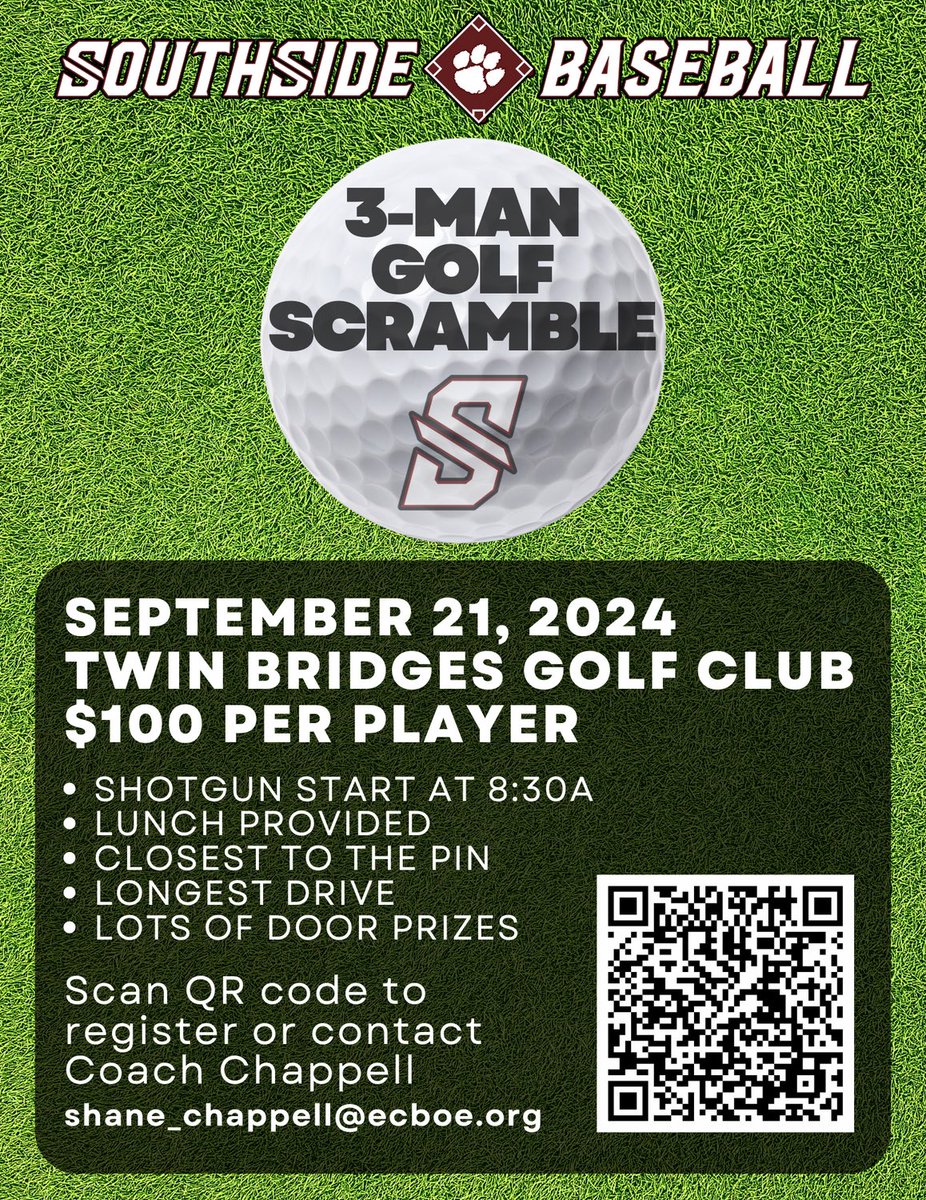 SouthsidePanth1's tweet photo. We are excited to announce the date for our annual Golf Tournament will be September 21st at Twin Bridges Golf Club. You can get registered using the link below.
https://t.co/gZC5On0Jhu https://t.co/dR6kxHc7EQ