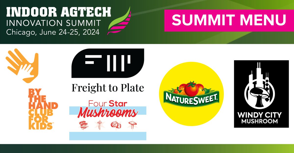 We have collaborated with innovative CEA companies to bring you a menu filled with delicious and fresh food at #IndoorAgTech. 

Head to our LinkedIn page to find out what's on the menu!

Join us in Chicago next week: bit.ly/3TD9enQ