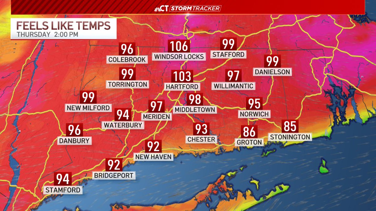 NBCConnecticut's tweet image. As @bobmaxon and @WxCarpino said in today's #StormTracker forecast, it's HOT outside. How hot? Check out these temperatures:

nbcconnecticut.com/weather-news/c…