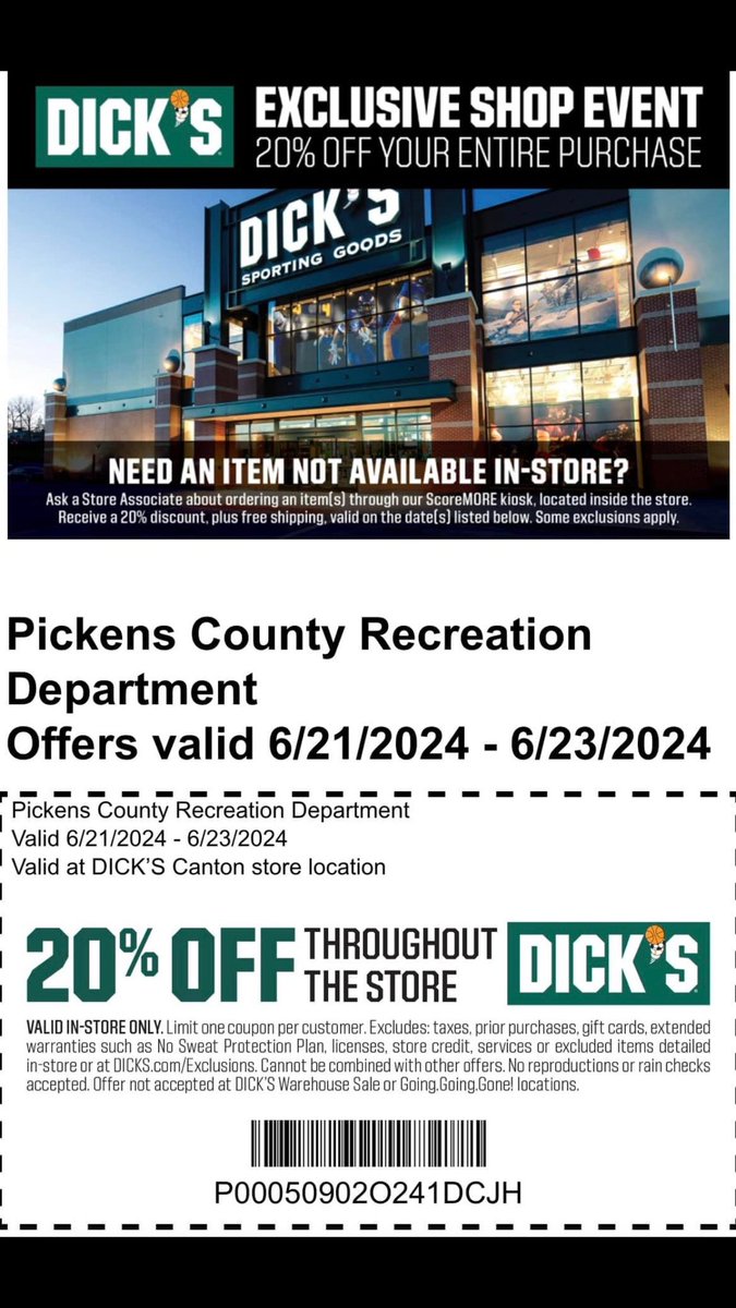 Please check out <a href="/DICKS/">DICK'S Sporting Goods</a> in Canton for all your Fall Sports needs.