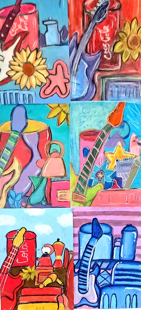 Year 8 A2 #stilllifework up on the wall today! Rock &amp; roll! 
#artteacherkpo 
#Proudteacher