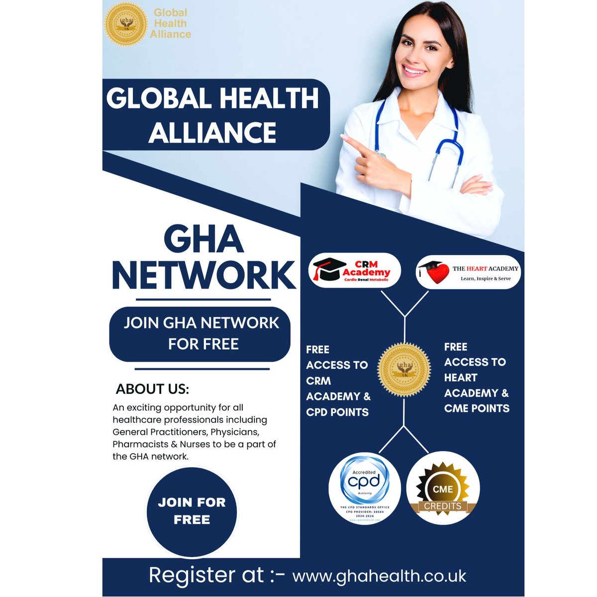 GhaHealth's tweet photo. Become a Member of the
GHA Network π
Join now for free.π
https://t.co/BboFJRRZVo
Get free access to several courses with CPD & CME points.
#GhaHealth #GHA #GHA_NETWORK #doctors #membership #Free #nurses #hospitals #courses #Pharmacists #education #joinnow #healthcare https://t.co/HKniqg3PL2