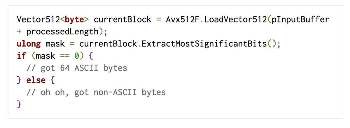 Validating gigabytes of Unicode strings per second… in C#?

We have been working on a fast library to validate and transcode Unicode and other formats such as base64 in C++: simdutf. We wondered: could we achieve the same good results in C#?

Microsoft’s .NET framework has made