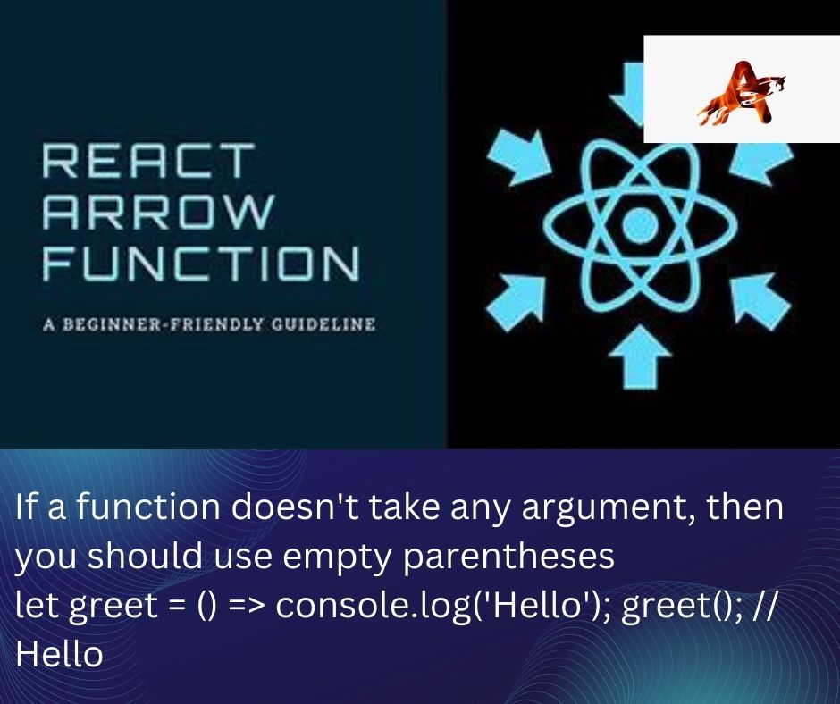 Auratechno72007's tweet image. Arrow Function in react
................
#ArrowFunction #ReactJS #JavaScript #FrontEndDevelopment #CodeSnippet #WebDevelopment #ReactComponents #ReactHooks #ReactNative #ReactCommunity