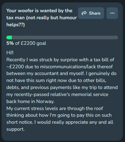 🔁&amp;🩷appreciated😭

Recently I was struck by surprise with a tax bill of ~£2200 due to miscommunuications/lack thereof between my accountant and myself, and now I have a little over a month to make up for it🥹

More info below⬇️