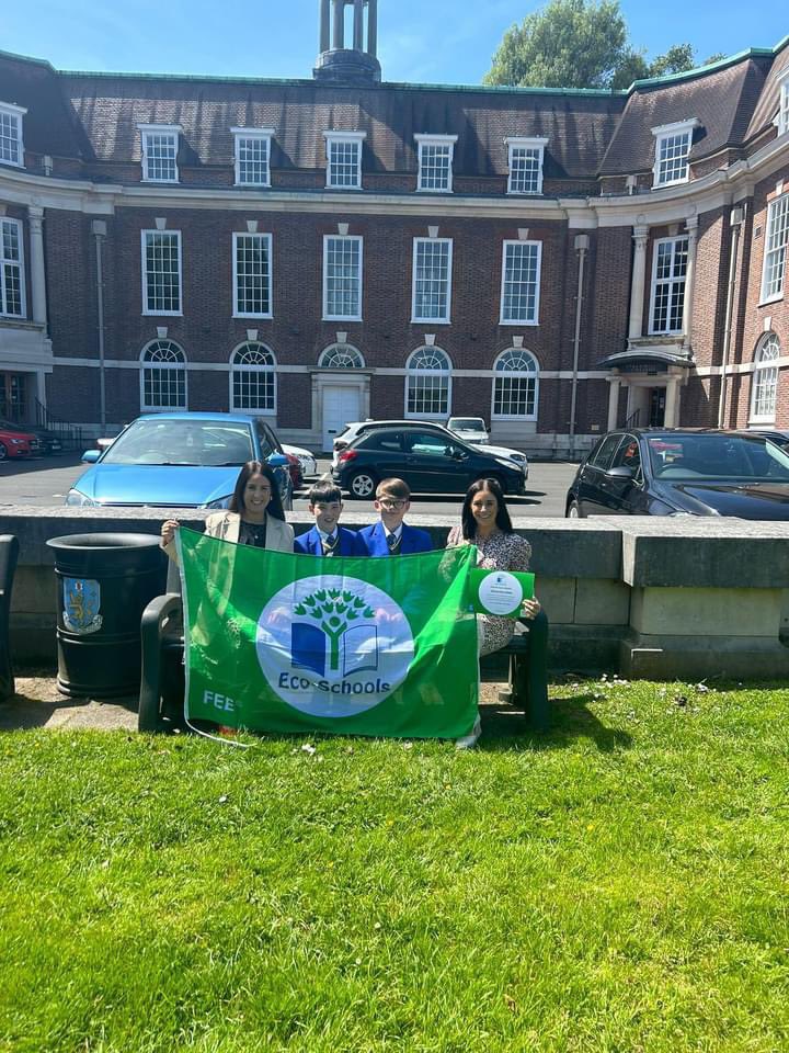 It’s official!

Edmund Rice College is an Eco schools Green flag recipient &amp; we have the flag to prove it! 🌎 

Jack &amp; Kacper represented our brilliant Eco committee in accepting the honour today! 🌳 

Well done to the Geography department for their amazing work! 🎉