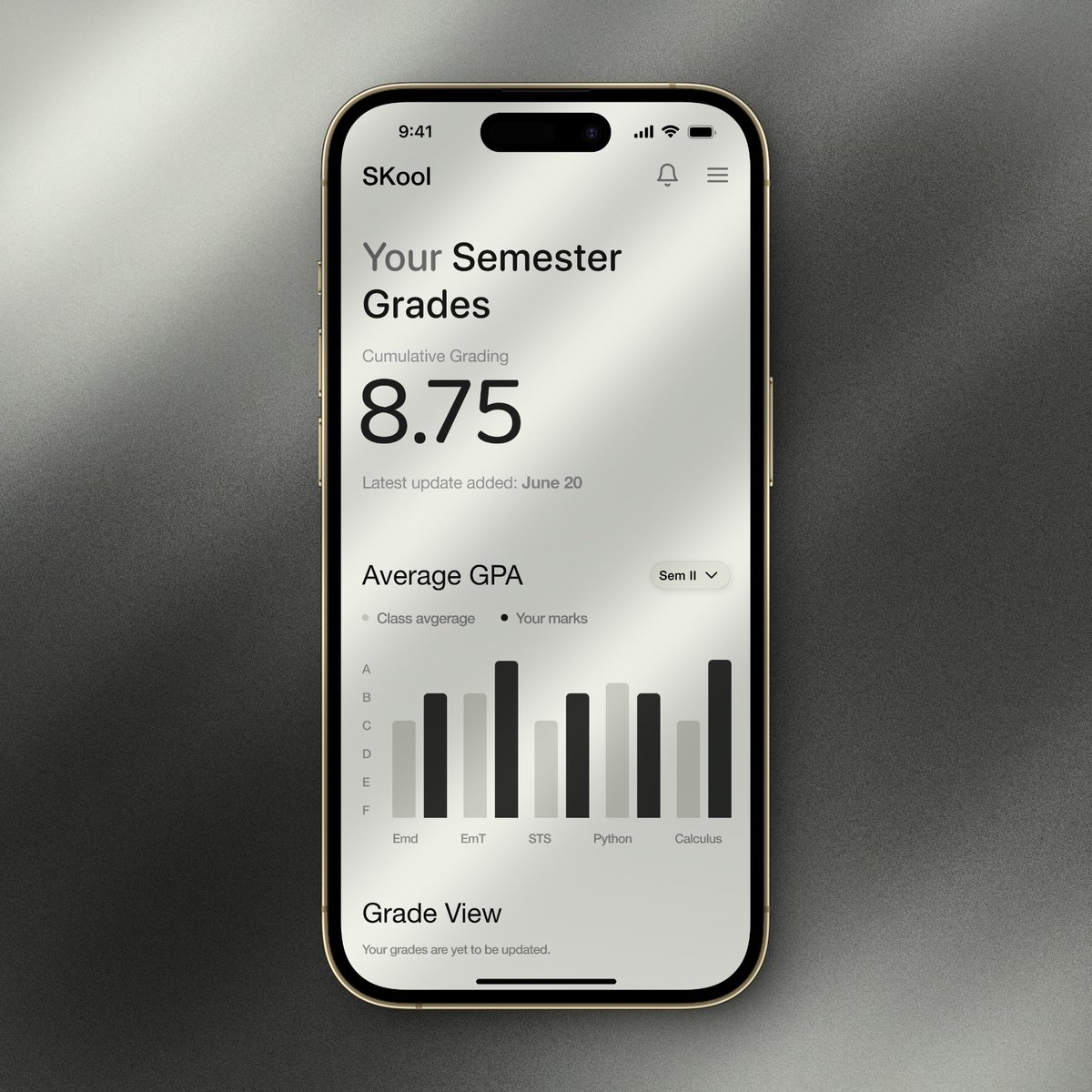 Concept APP for students to view their grades.

#DailyDesign #uiuxdesign  #AppDesign