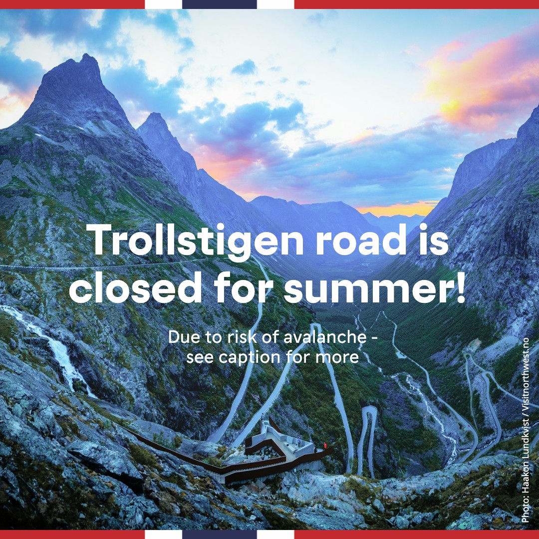BREAKING! TROLLSTIGEN CLOSED for the remainder of 2024. It is possible to visit Trollstigen Plateau from Valldal. Detour: Åndalsnes -Sjøholt(E136)-Valldal (FV650). #trollstigen #norway