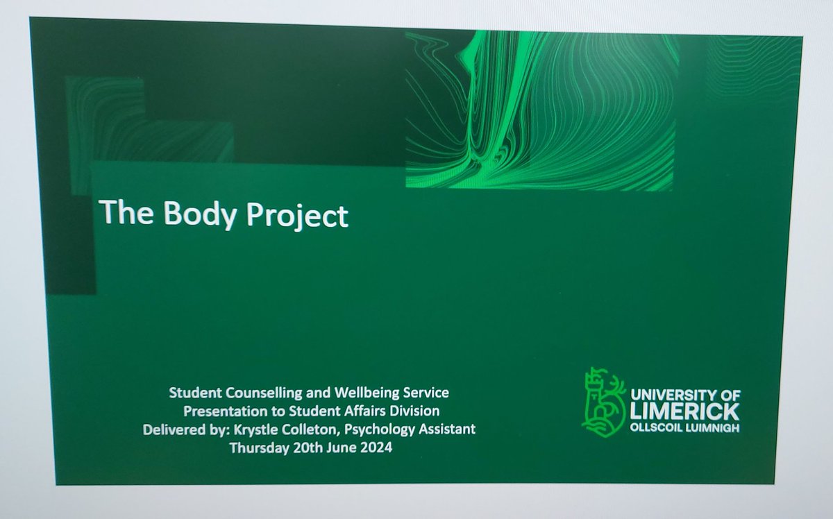 KrystleColleton's tweet image. It was a pleasure presenting The Body Project to Student Affairs Division today. 
I am excited to facilitate this group-based intervention  in the upcoming academic year with students. 
 #evidencebased #bodyacceptance #eatingdisorderprevention 
#thebodyproject