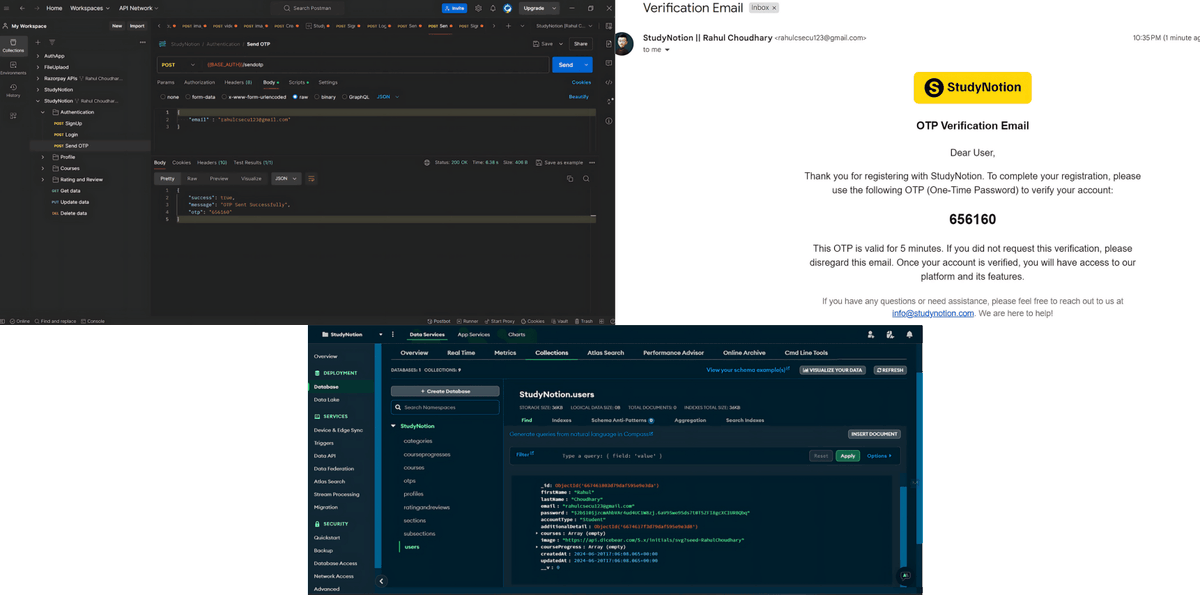 krahul_21's tweet photo. Day 23 (20-Jun-2024): #100DaysOfCode

Fixed bugs in StudyNotion OTP and email features.🛠️ User signup and OTPs are running smoothly! Also, near completion of #CodSoft internship landing page 💻🚀

#LearnInPublic #NodeJS #Express #MongoDB #BugFixing #WebDevelopment #BuildInPublic https://t.co/0y6ZTEkTG0