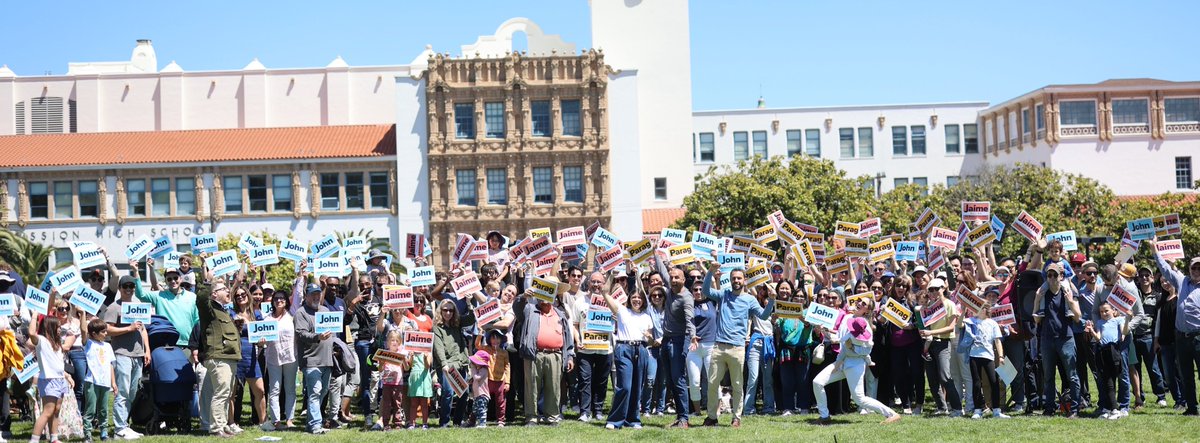 I'm running for SF Board of Education! john4schoolboard.com/about-john

SF schools face a teacher shortage &amp; massive fiscal crisis. Last weekend, hundreds of parents, teachers, and elected leaders gathered with <a href="/jaimenina/">Jaime Huling</a>, <a href="/ParagGuptaSF/">Parag Gupta</a> and me for our announcement. Let's go!!