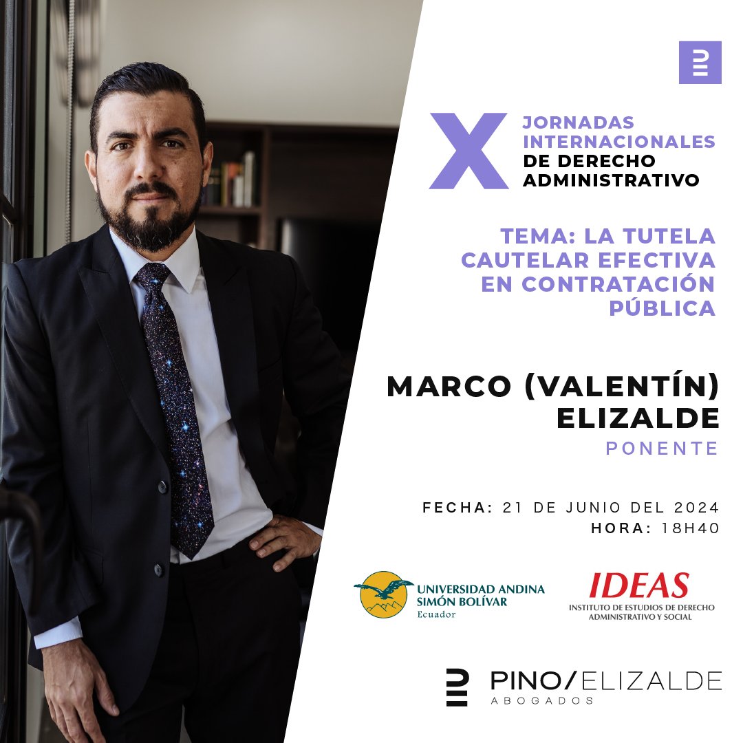 Pino Elizalde (@pinoelizalde) on Twitter photo Nuestro Socio <a href="/valentingye/">Valentín Elizalde</a> participará como ponente en la “X Jornadas Internacionales de Derecho Administrativo” organizado por la Universidad Andina Simón Bolívar y el Instituto de Estudios de Derecho Administrativo y Social (IDEAS), + Nuestro Socio <a href="/valentingye/">Valentín Elizalde</a> participará como ponente en la “X Jornadas Internacionales de Derecho Administrativo” organizado por la Universidad Andina Simón Bolívar y el Instituto de Estudios de Derecho Administrativo y Social (IDEAS), +